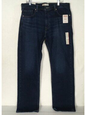 Signature by Levi Jeans Size 36 x 34 Dark Wash Blue Relaxed Fit Boot Cut New